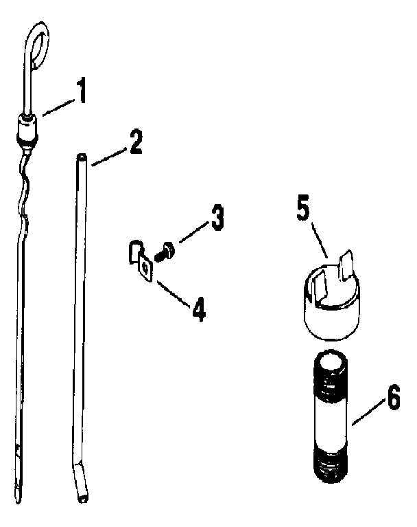 Dipstick Diagram and Parts List for M20QS-49634  Kohler Engine