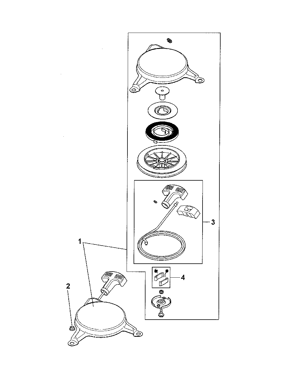 Starting system Diagram and Parts List for XT149-3311-ED  Kohler Engine