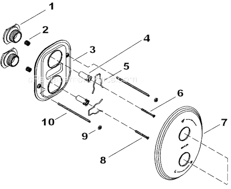 Page B Diagram and Parts List for K-T10302-4M  Kohler 