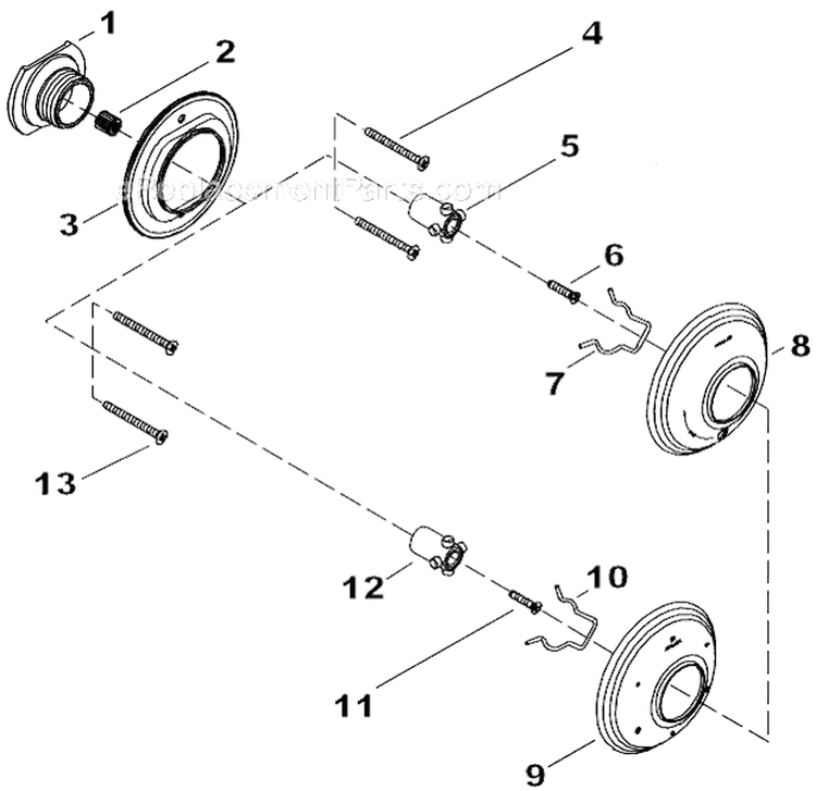 Page B Diagram and Parts List for K-T10303-4M  Kohler 