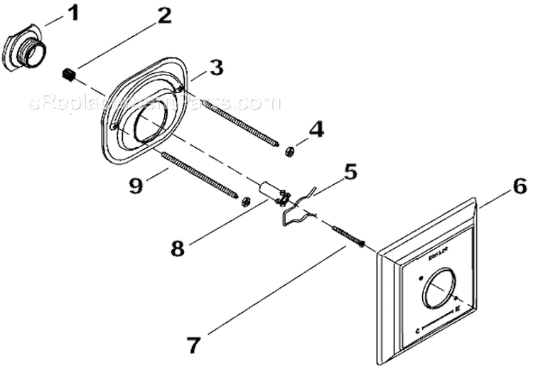 Page B Diagram and Parts List for K-T10421-3S  Kohler 