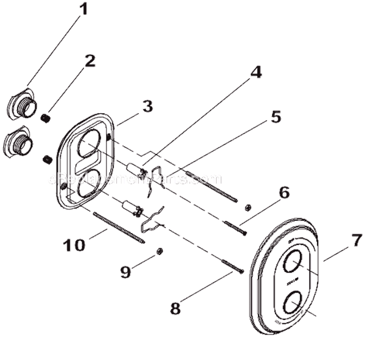Page B Diagram and Parts List for K-T10594-4  Kohler 