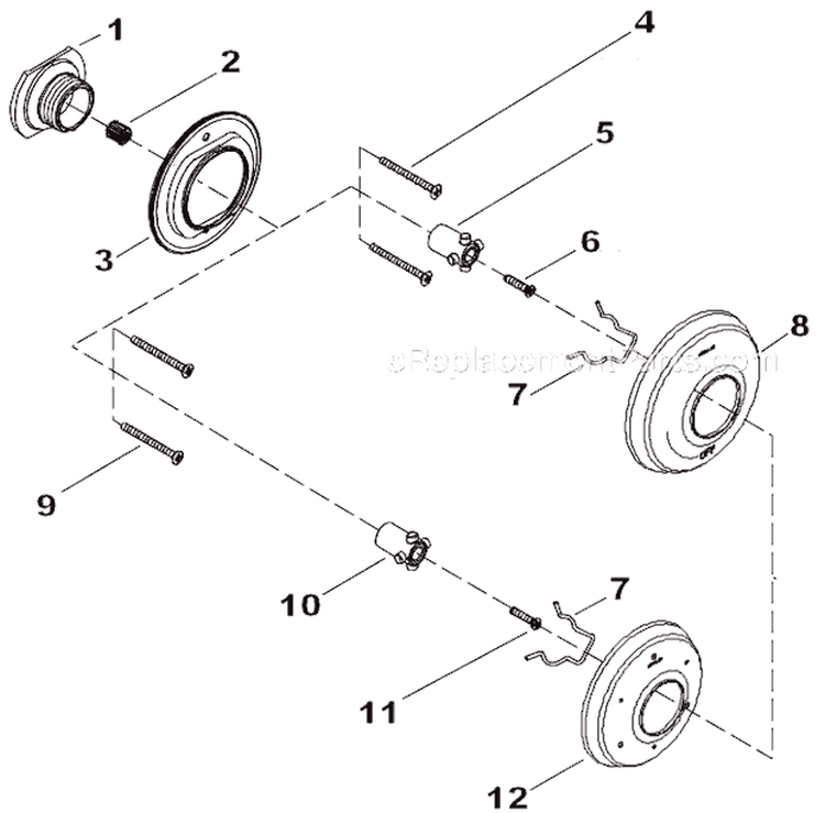 Page B Diagram and Parts List for K-T10595-4  Kohler Thermostat Parts