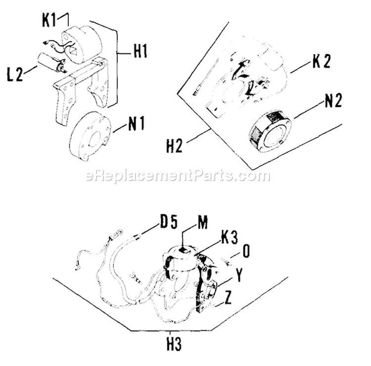 Page T Diagram and Parts List for K141-29161  Kohler Engine