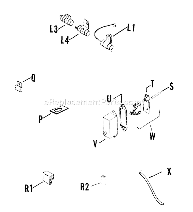 Page U Diagram and Parts List for K141-29161  Kohler Engine