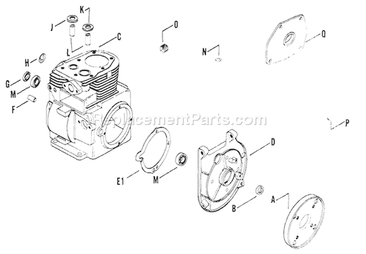 Page G Diagram and Parts List for K141-29161  Kohler Engine