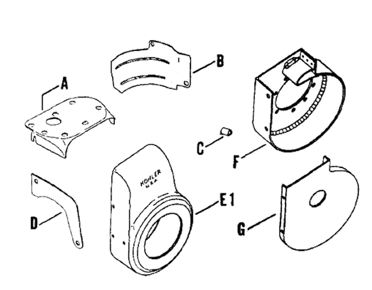 Page D Diagram and Parts List for K161-28289  Kohler Engine