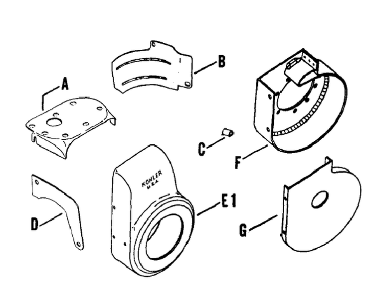 Page B Diagram and Parts List for K161-28444  Kohler Engine