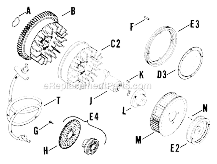 Page R Diagram and Parts List for K161-28659  Kohler Engine