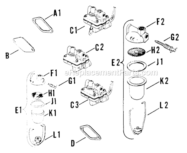 Page T Diagram and Parts List for K161-28659  Kohler Engine