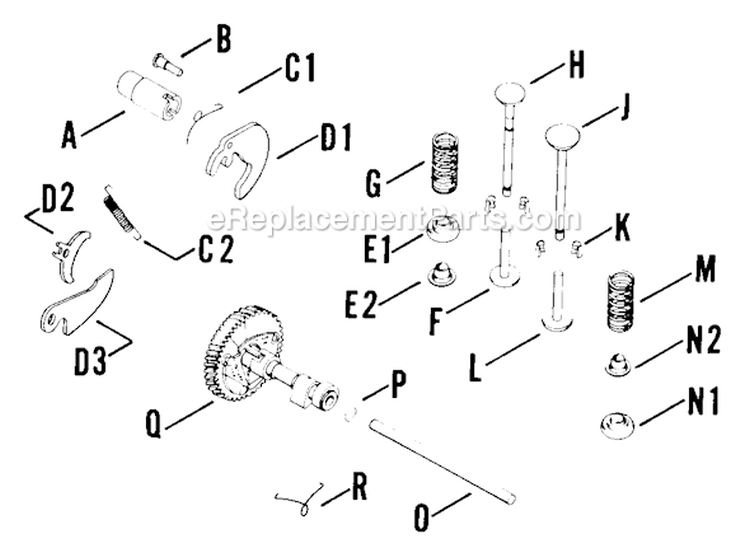 Page D Diagram and Parts List for K161-28659  Kohler Engine