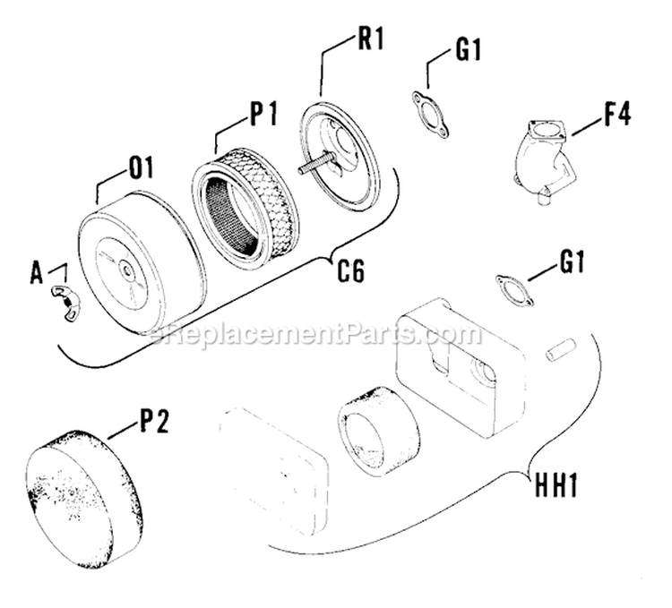 Page A Diagram and Parts List for K161-28661  Kohler Engine