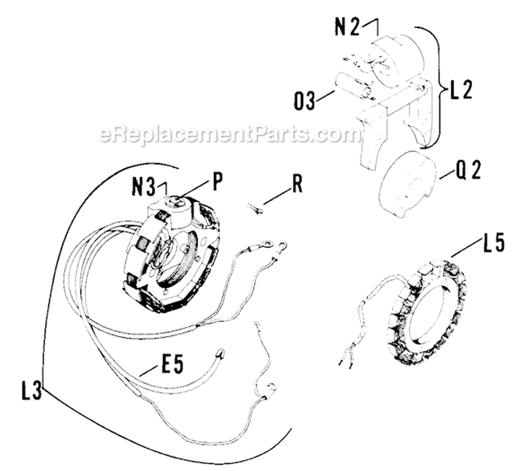 Page U Diagram and Parts List for K161-28661  Kohler Engine
