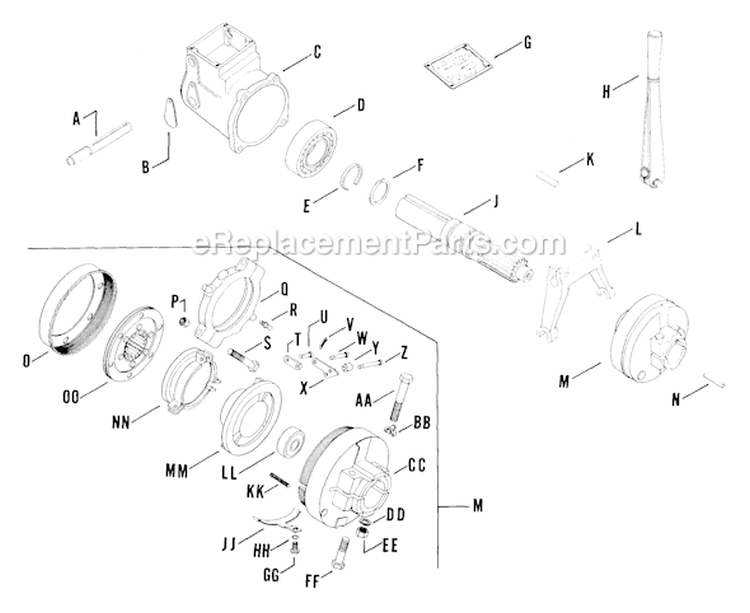 Page J Diagram and Parts List for K161-2866  Kohler Engine