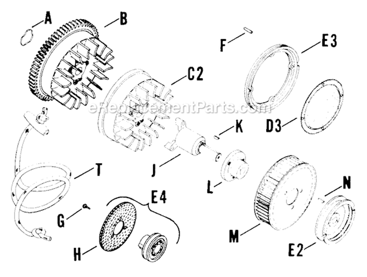 Page S Diagram and Parts List for K161-2866  Kohler Engine