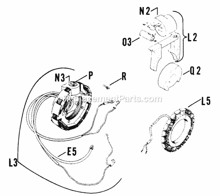 Page V Diagram and Parts List for K161-281009  Kohler Engine