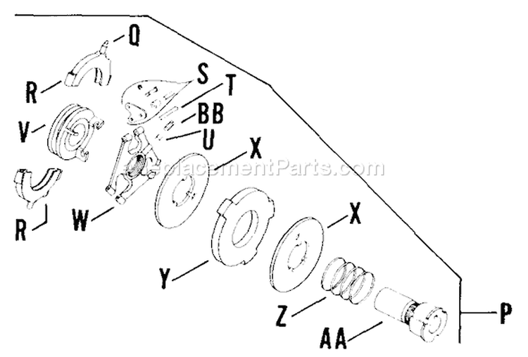 Page J Diagram and Parts List for K161-28982  Kohler Engine