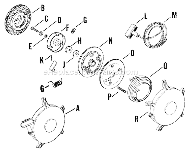 Page W Diagram and Parts List for K161-28733  Kohler Engine