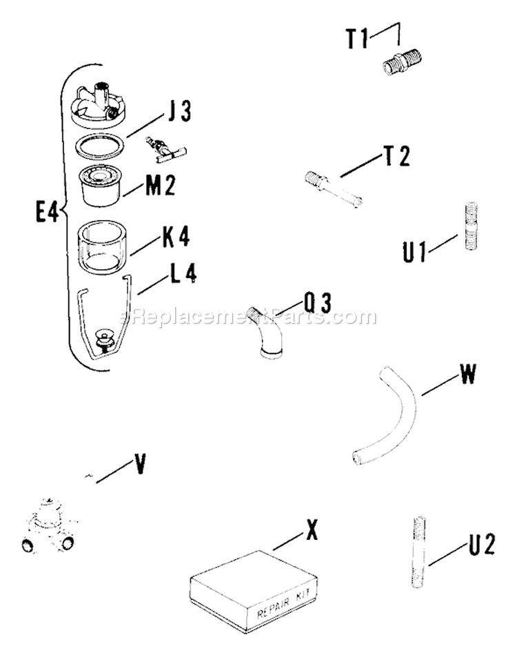 Page T Diagram and Parts List for K161-28469  Kohler Engine
