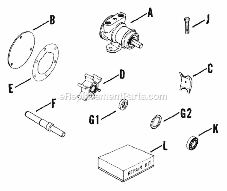 Page F Diagram and Parts List for K161-4168H  Kohler Engine