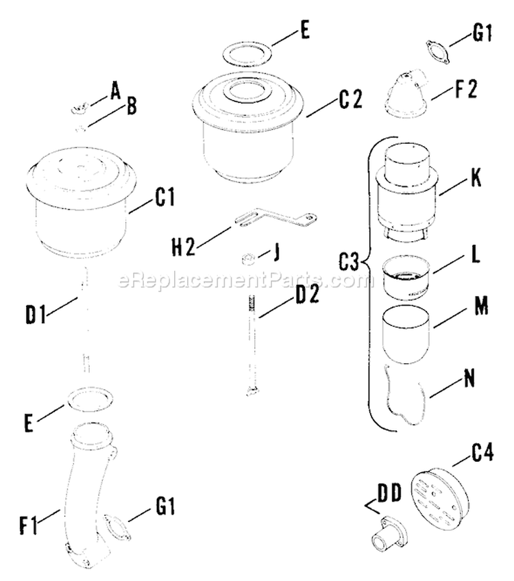Page A Diagram and Parts List for K161-28733  Kohler Engine