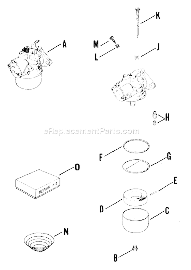 Page G Diagram and Parts List for K161-28469  Kohler Engine
