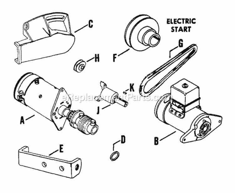 Page J Diagram and Parts List for K161-42175E  Kohler Engine