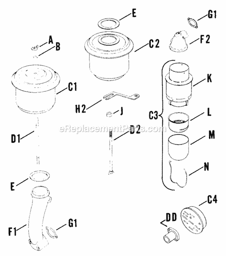 Page B Diagram and Parts List for K161-28102  Kohler Engine