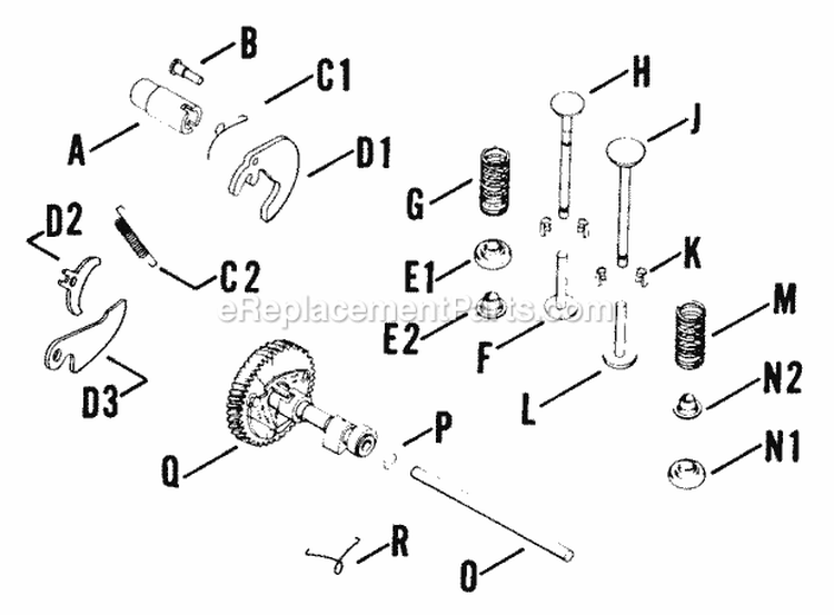 Page D Diagram and Parts List for K161-281060  Kohler Engine