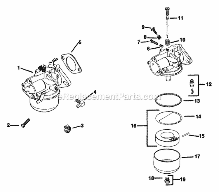 Page E Diagram and Parts List for K181-301000  Kohler Engine