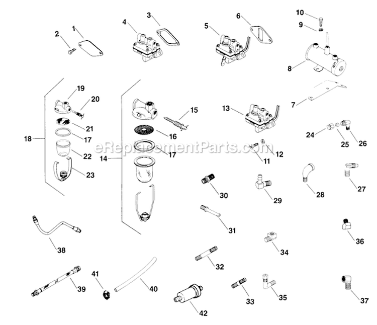 Fuel_Pump Diagram and Parts List for K181-30795  Kohler Engine