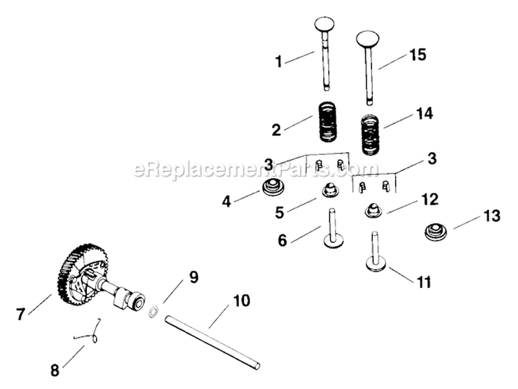 Camshaft_And_Valves Diagram and Parts List for K181-30795  Kohler Engine