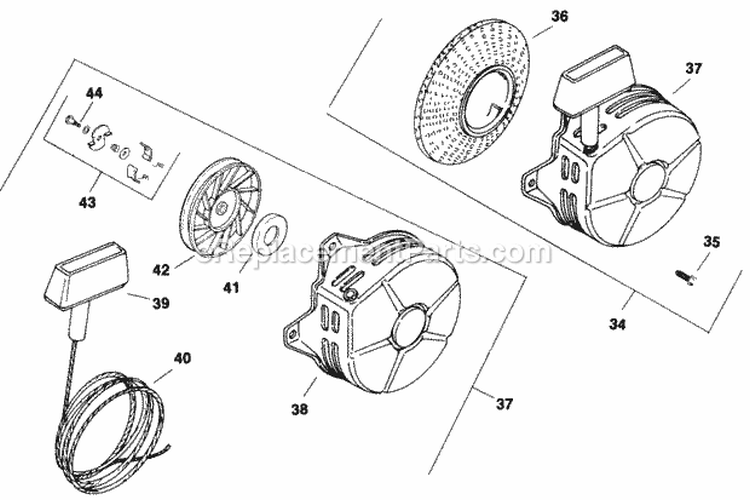 Page W Diagram and Parts List for K181-14317  Kohler Engine