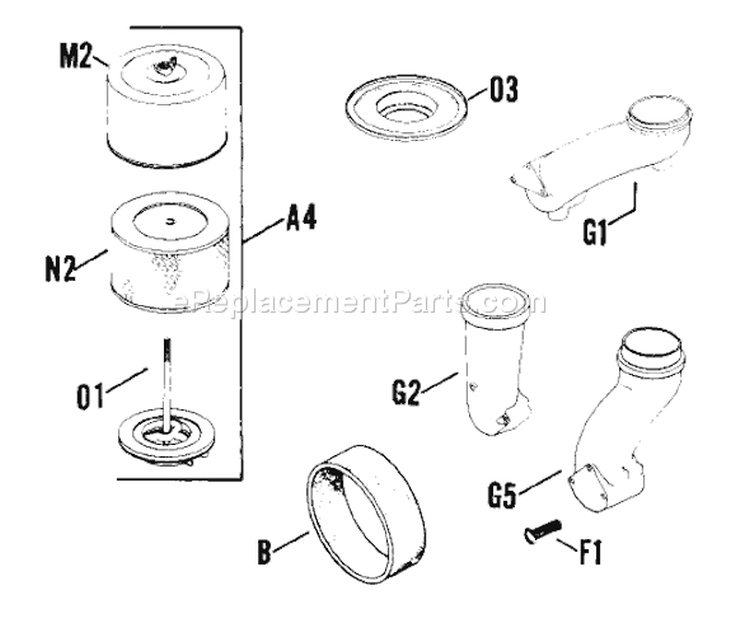 Page A Diagram and Parts List for K241-46444  Kohler Engine