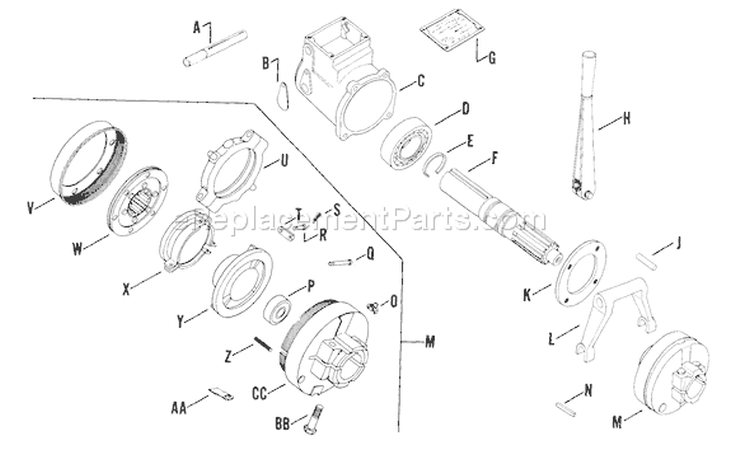 Page M Diagram and Parts List for K241-46337  Kohler Engine