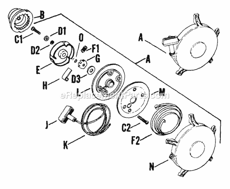 Page AE Diagram and Parts List for K241-46517  Kohler Engine