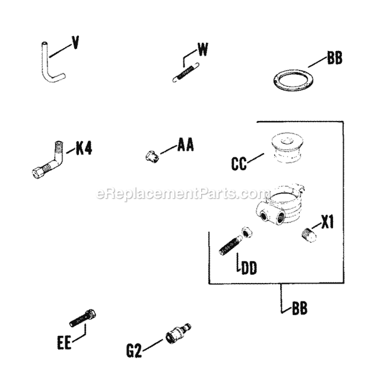 Page K Diagram and Parts List for K241-4602  Kohler Engine
