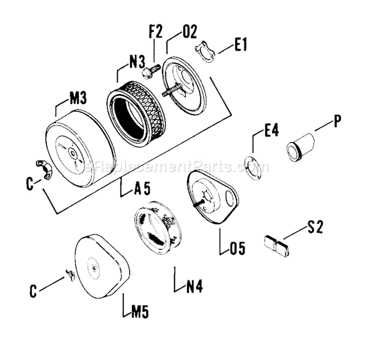 Page B Diagram and Parts List for K241-46322  Kohler Engine