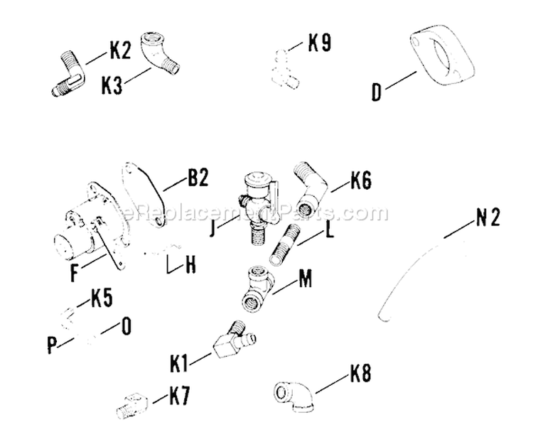Page J Diagram and Parts List for K241-46322  Kohler Engine