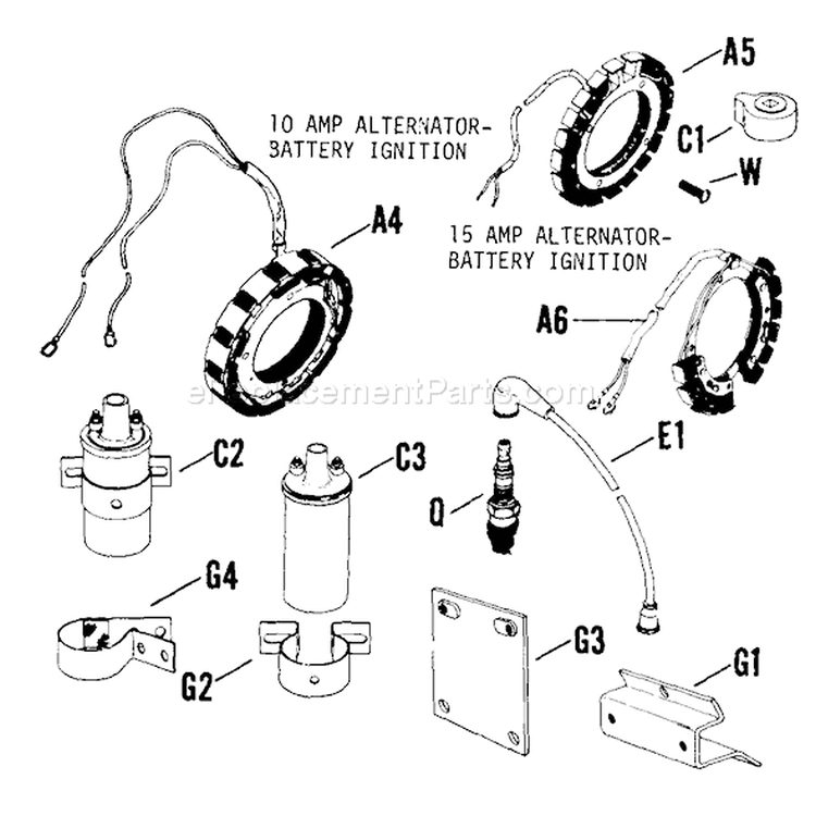 Page E Diagram and Parts List for K241-46322  Kohler Engine