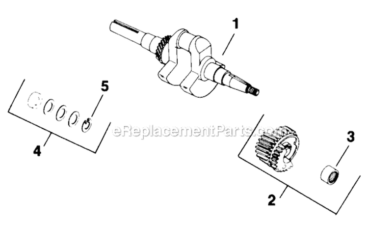 Crankshaft Diagram and Parts List for K301-47541  Kohler Engine
