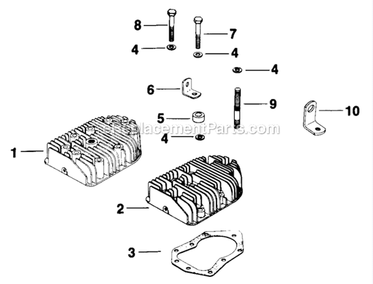 Cylinder Head Diagram and Parts List for K301-47541  Kohler Engine