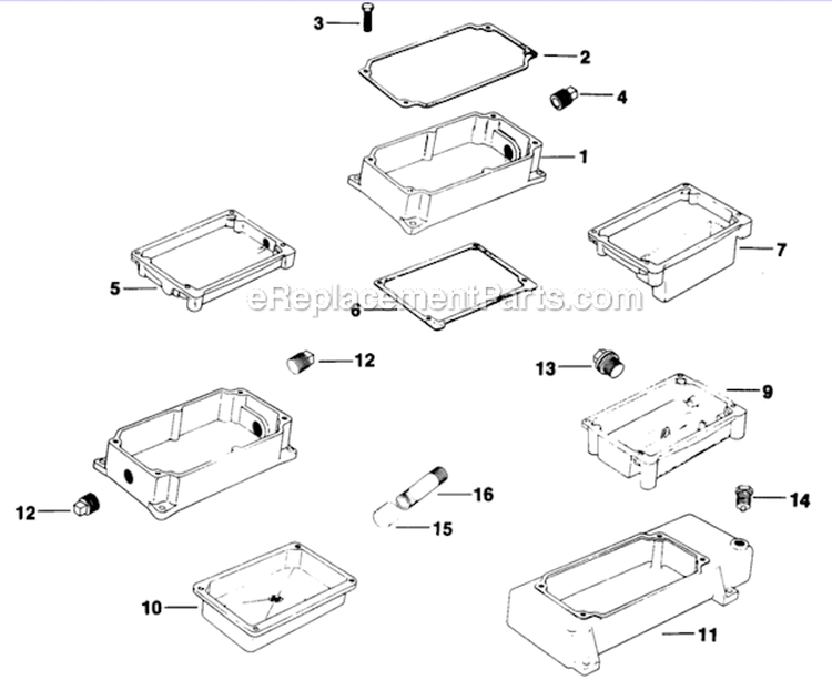 Oil Pan Diagram and Parts List for K301-47541  Kohler Engine
