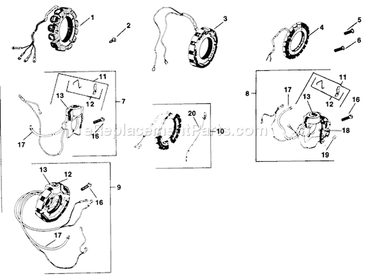 Page C Diagram and Parts List for K301-47830  Kohler Engine