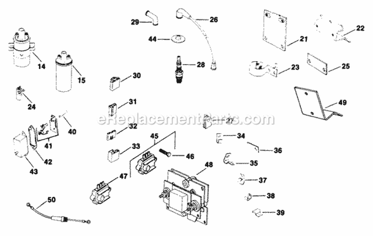 Page C Diagram and Parts List for K301-47641  Kohler Engine