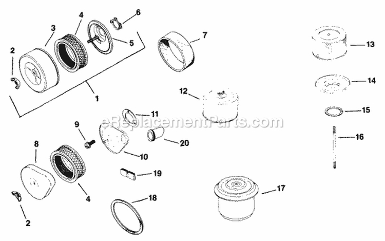 Page A Diagram and Parts List for K321-60122A  Kohler Engine
