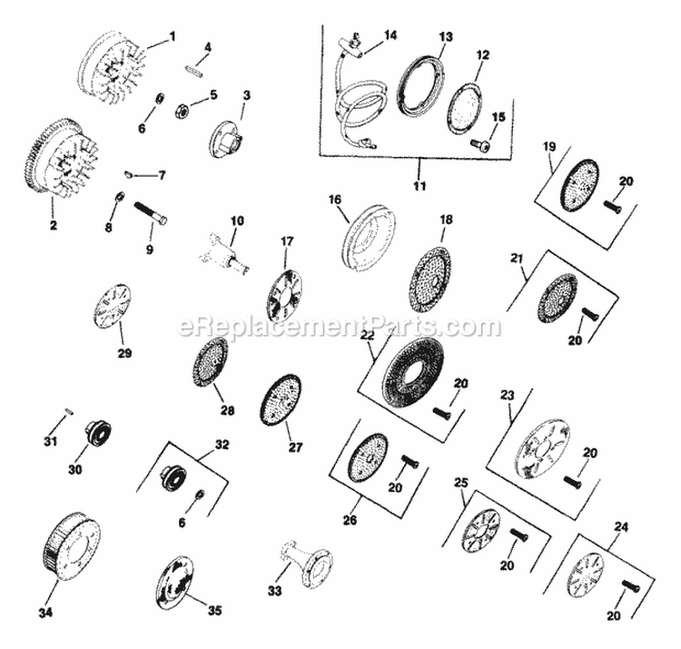 Page M Diagram and Parts List for K321-60122A  Kohler Engine