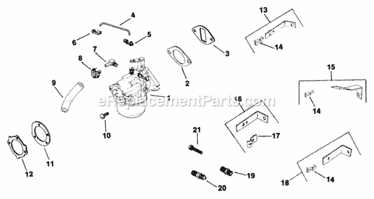 Page E Diagram and Parts List for K321-60122A  Kohler Engine