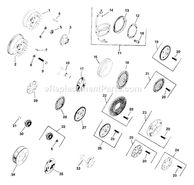 Page P Diagram and Parts List for K321-60112  Kohler Engine
