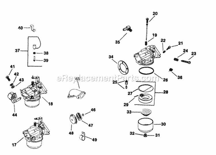 Page F Diagram and Parts List for K341-13000C  Kohler Engine